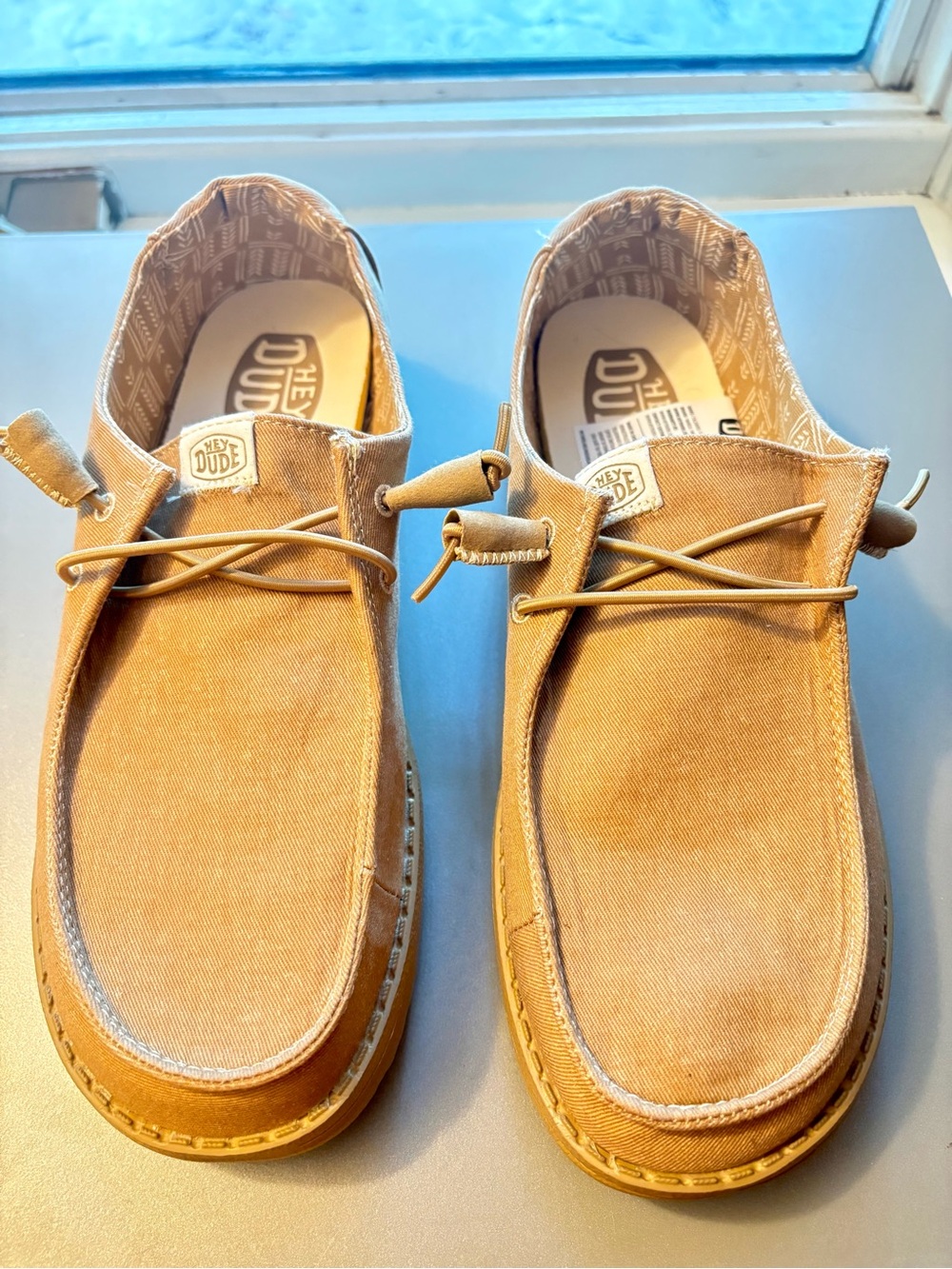 Hey Dude Wendy Stretch Canvas Women's Casual Shoes, Tan/Tan, W9 - Picture 2 of 7